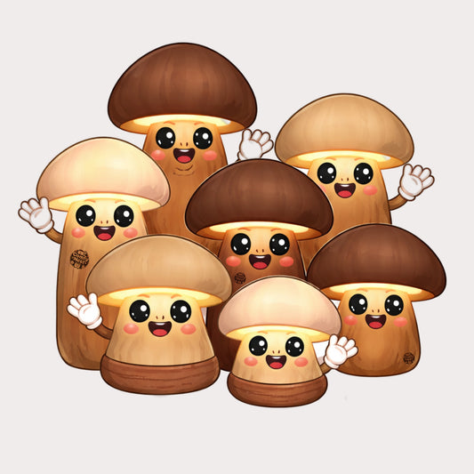 ComfyNest™ - Wood Mushroom Light My Store