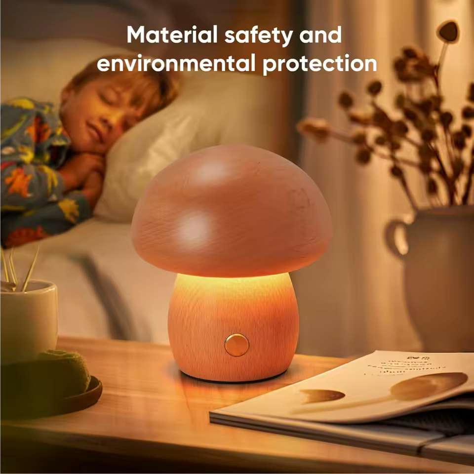 ComfyNest™ - Wood Mushroom Light My Store
