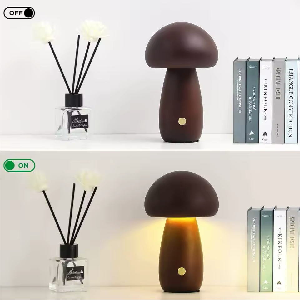 ComfyNest™ - Wood Mushroom Light My Store