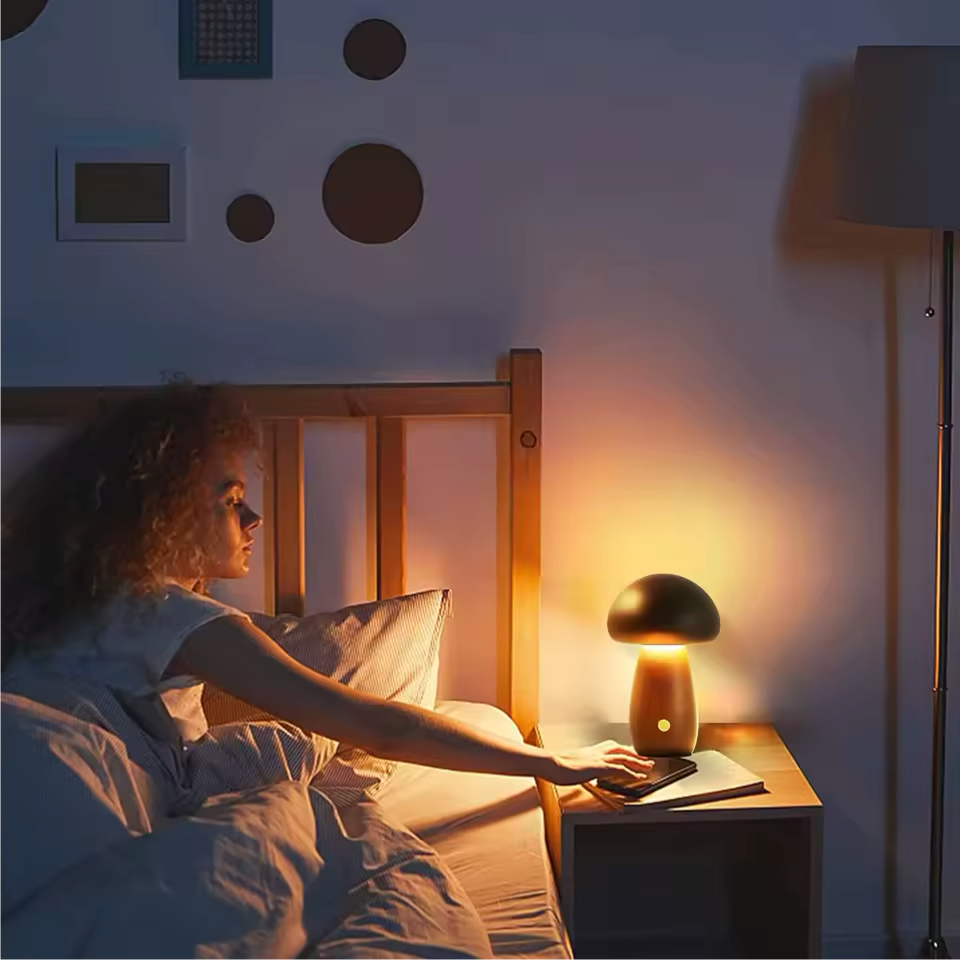 ComfyNest™ - Wood Mushroom Light My Store
