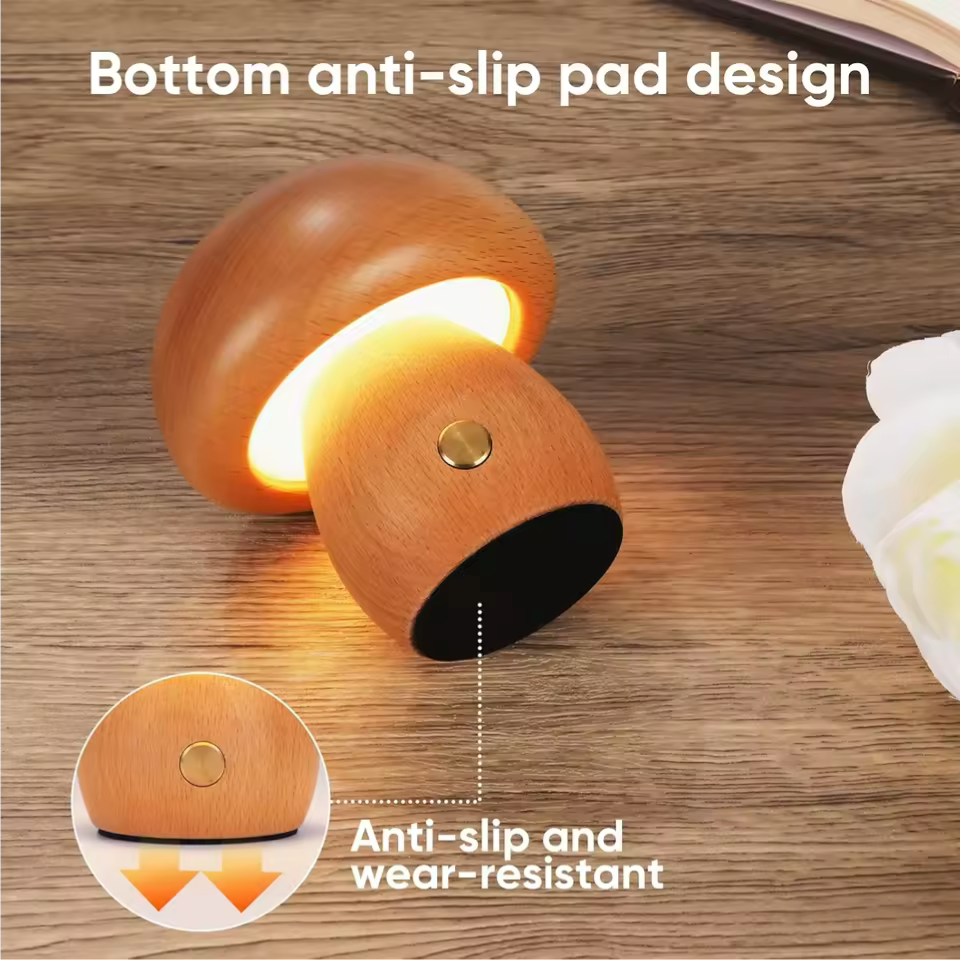ComfyNest™ - Wood Mushroom Light My Store