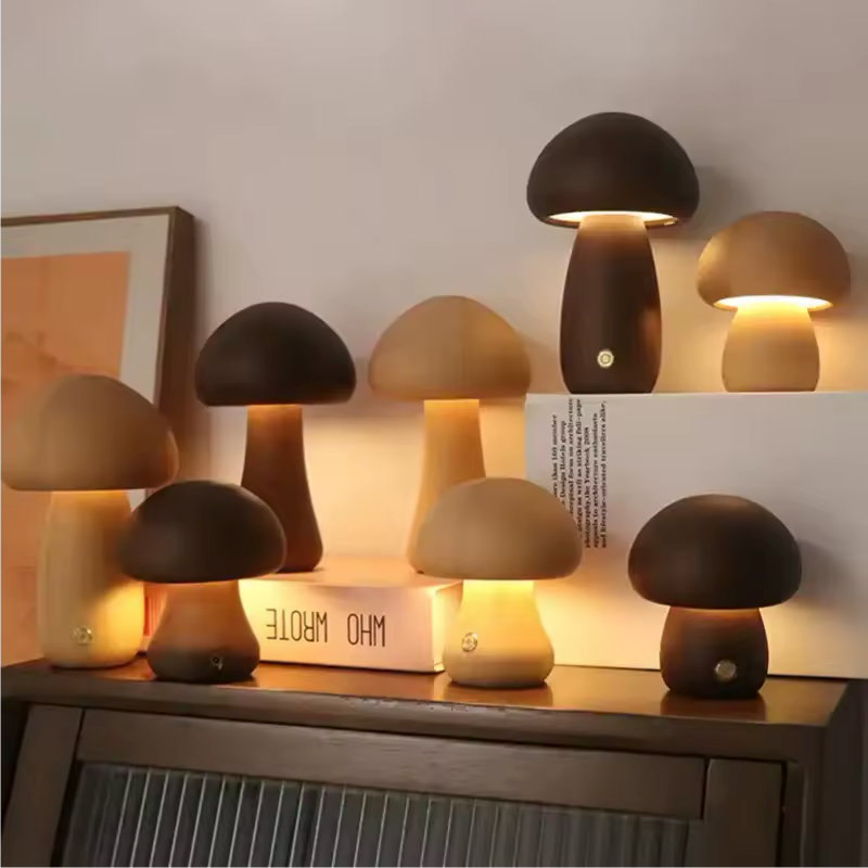 ComfyNest™ - Wood Mushroom Light My Store